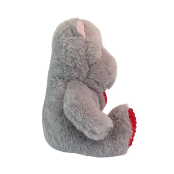 Walmart Grey Red Hippopotamus Plush 8" Valentine Hippo Stuffed Animal Toy - Picture 3 of 8